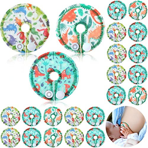 Breling 24 Pack G Tube Pads Cotton Button Covers for Care