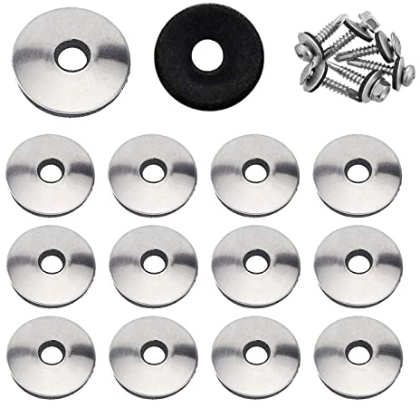 YouU #4.2/4.8/5.5/6.3/8mm Multiple Models Stainless Steel Neoprene EPDM Bonded Sealing Gasket Washers Assortiment Kit (8x25mm 50pcs)