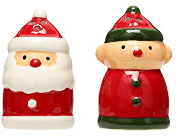 Pearhead Santa Elf Shaker Set, Holiday Décor for The Home, Christmas Salt and Pepper Shaker Set, Seasonal Must Have Gift, Christmas Kitchen Decorations
