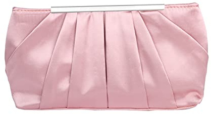 Lollanda Women Clutch Handbag, Elegant Pleated Satin Clutches Handbag for Roses Evening Prom Party Wedding