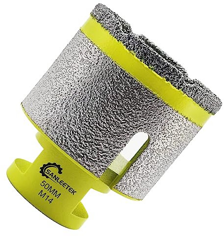 Diamond Drill Milling Bits 50mm - SANLEETEK Tile Hole Saw Cutter Drilling Grinding for Porcelain Ceramic Tile Granite Marble Artificial Stone M14 Thread
