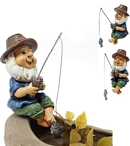 cailiya Gnomo da pesca, blu, resina, 1 pezzo