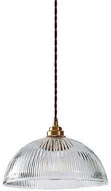 JISHUBO Lampada a sospensione in vetro a forma di scodella creativa, lampadario a soffitto a vite E27, paralume lampada a sospensione in vetro trasparente, apparecchi di illuminazione per la decorazio