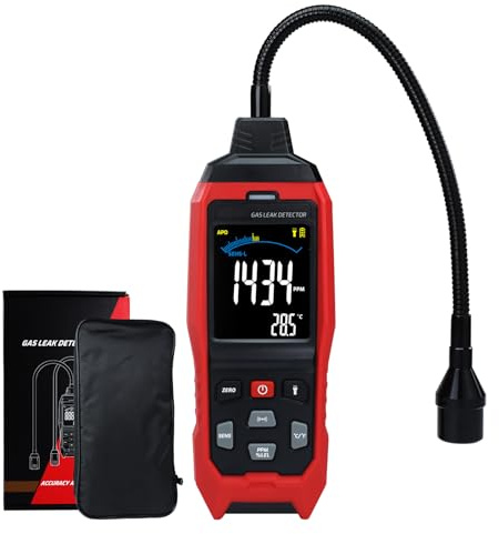 Detector de fugas de gas natural de mano avanzado con sonda de cuello de cisne audible/alerta de luz, detector de fugas de gas combustible metano propano para uso profesional, RV y hogar