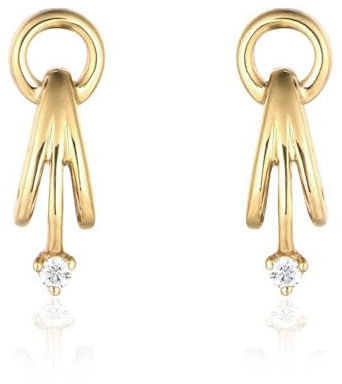 Epinki 18 Karat 750 Gold Ohrstecker, Klassiker Ohrringe Weihnachten mit Diamant, 18K Gold Ohrringe Jugendstil Echt Goldschmuck