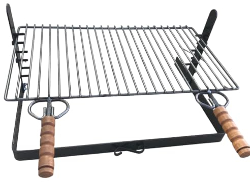 GRIGLIA PER BARBECUE IN FERRO GRATICOLA PESANTE 60x38CM REGOLABILE IN ALTEZZA