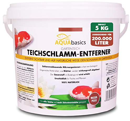 AQUAbasics Gartenteich Teichschlamm-Entferner baut im Teich Schlamm, Mulm und organische Stoffe (Blätter) natürlich ab, Größe:5 kg