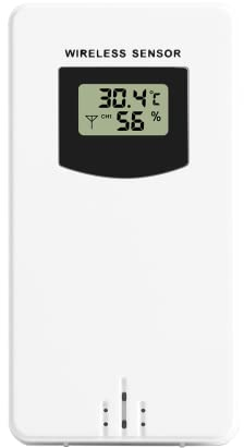 Weather Station Wetterstation Funk,Wetterstation Funk mit Außensensor,Funkwetterstation mit Adapter, Digitales Farbdisplay Thermometer Hygrometer Innen und Außen,Wettervorhersage,Wecker ﻿ (Sensor)
