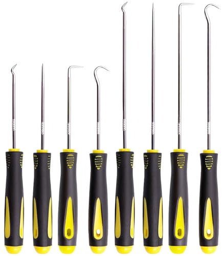 MisFun 8 Stück Dietrich Set, Präzisions-Haken-und Dietrich-Set, Lock Picking Tool Set, Haken Werkzeug Türöffnungswerkzeug, Mechanic Hook and Pick Tool zum Entfernen Von Schläuchen und Dichtungen