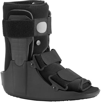 Jewlri Short Walking Boot, Air CAM Fracture Boot Protection Walker with Plastic Molded Uprights Support for Sprained Ankle Injured Broken Foot Recovery Fits Left or Right Foot Medium