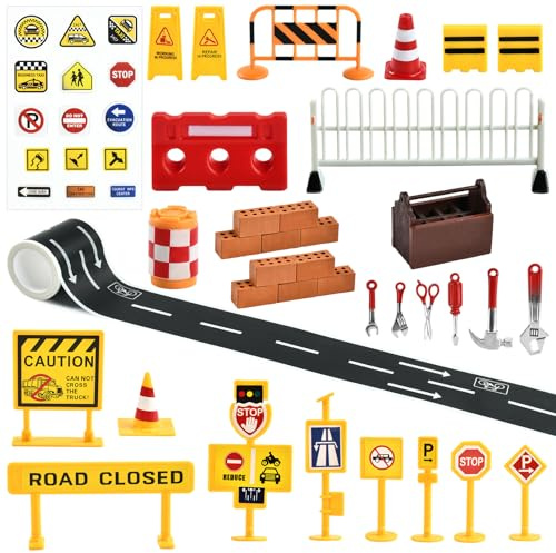 Panneau de Signalisation Jouet, Panneaux de Signalisation Enfant, Accessoire Lutin Farceur, Accessoires Maison de Poupee, Objet Miniature, Boîte à Outils Miniature Jardin (A)