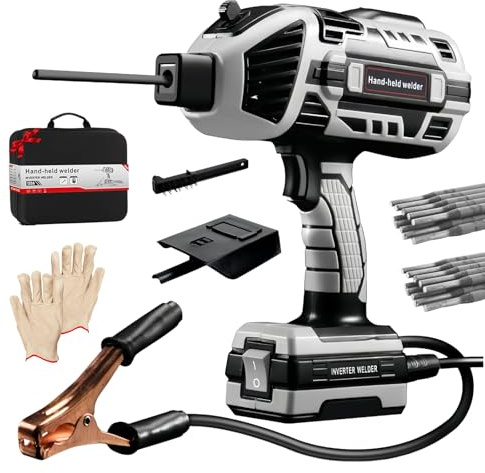 Orifesio Handheld Welding Machine, 220V Portable ARC Welder with 20 Welder Rods, IGBT Inverter, 6 Variable Current Adjustment, Electric Welding Machine, Fits 3/32 -1/8 (2.5-3.2mm) Wire Rods (Grey)