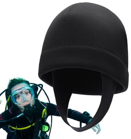 Générique Cappello da immersione, cappuccio da surf, berretto da bagno caldo estensibile, attrezzatura da nuoto versatile in acqua fredda, copricapo per cappellini da 2 mm per donne e uomini