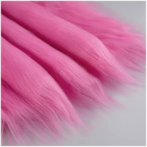YZRXD Flauschige Kunstpelz Stoff Langflor 180x50cm Handwerk Kunstfell Fellimitat Plüsch Stoff für Kostüm Polstermöbel Zwerge Bart Cosplay Dekoration(Color:pink)
