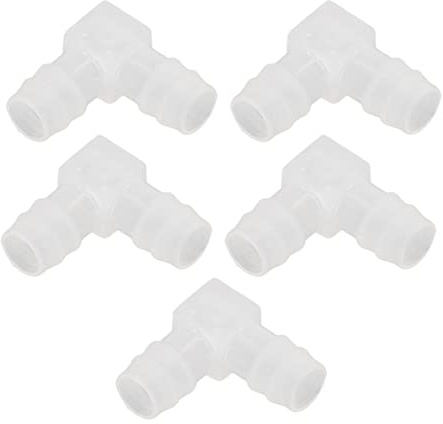 10 Pcs de Tuyau en Plastique Polyvalent Connecteur de Coude 90 ° pour les Riums, Oratoires, Non PP L, 2 Mm / 0,47 Pouce (14 mm / 0,55 pouces)