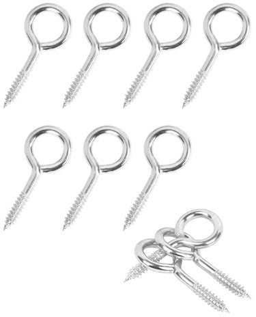 IPNSDON 10 Stück Silber Edelstahl-Ösenschrauben, M6 80 mm Schraubösen, Ösenschrauben, Ösenhaken für Hängematten, Markisen, Hängesessel, Schaukelstühle, Befestigungskabel, Hängekörbe