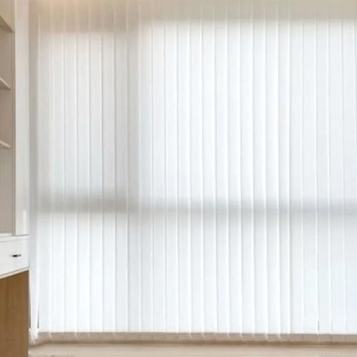 Lamellenvorhang Weiß Vertikaljalousie,Schiebevorhang,98 mm Lamellen Rollo Jalousie,Lichtfilterung Sichtschutz,Wand- und Deckenmontage,inklusive Montagematerial (105cm x 170cm)