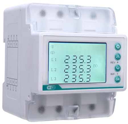 Smart WiFi Power Meter 3 Phase 4 Draht Energy Messly LCD -Display -Fernbedienung für Haushaltsgeräte, die mit der Smart Life App -Smartphone -Steuerung Kompatibel Sind