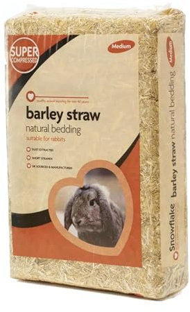 M&H Barley Starw Small Animal Bedding – Biodegradable Dust Extracted Pet Bedding for Rabbits Hamsters Guinea Pigs Gerbils Mice & Chinchillas (Barley Straw)