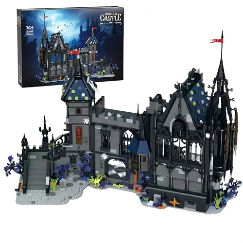 VizBrou Horror Halloween Schloss Bausteine Bausatz, 3007 Teile Kreatives Horror Spukhaus Modell Spielzeug, STEM Architektur Bausteine Set Geschenk für Kinder und Erwachsene ab 6 Jahren
