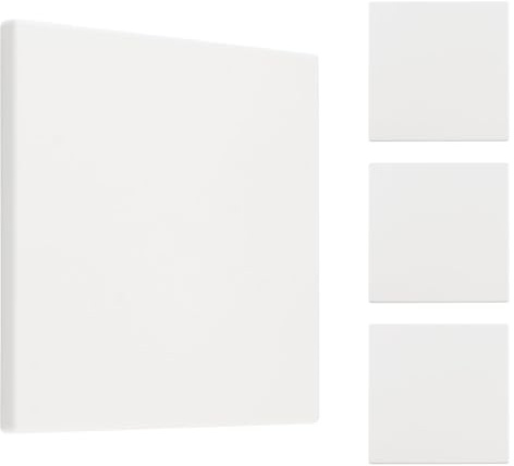 UFURMATE Lot de 4 plaques de sortie vierges sans vis en plastique blanc pour interrupteur, prise électrique, 120x120mm