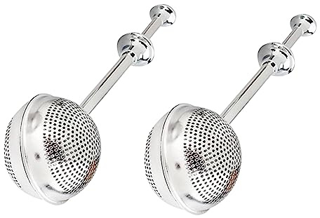FUNNETOYU 2pcs Stainless Steel Tea Ball Infusers Long Handle Loose Leaf Tea Strainers for Medium to Large Leaves Grade Mesh Sieve