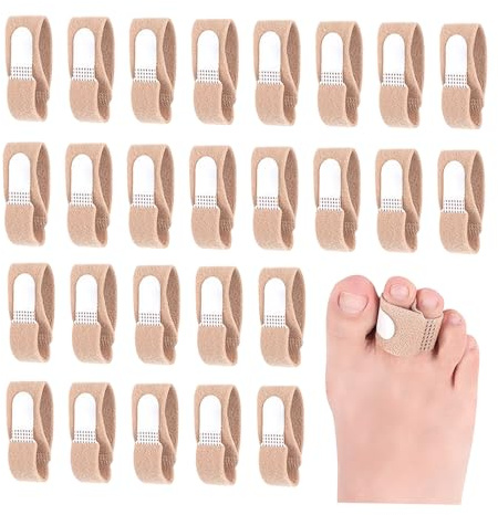 fKiZanthene 20 Pack Hammer Toe Straighteners, Toe Splints for Broken Toes, Reusable Toe Bandages for Hammer Toes