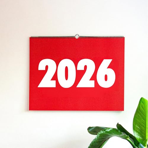 OCTÀGON DESIGN | 2026 Calendario de Pared Vinçon | Diseño minimalista y funcional | 12 meses | Tamaño Grande - 58 w x 45 h cm