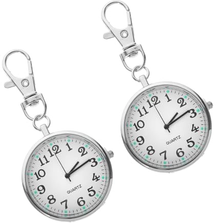VALICLUD 2 Piezas Reloj Llavero Portátil Redondo Clip para Enfermeras Precisión Médica para Exámenes y Emergencias Diseño Compacto para Profesionales