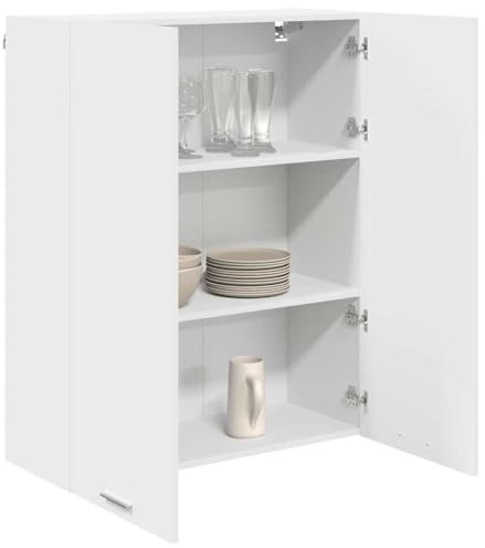 vidaXL Armoire Suspendue Riga Blanc 80 x 31 x 100 cm Bois d'ingénierie, Meuble de Cuisine Moderne, Rangement spacieux, Armoire utile rectangulaire, Solutions d'organisation
