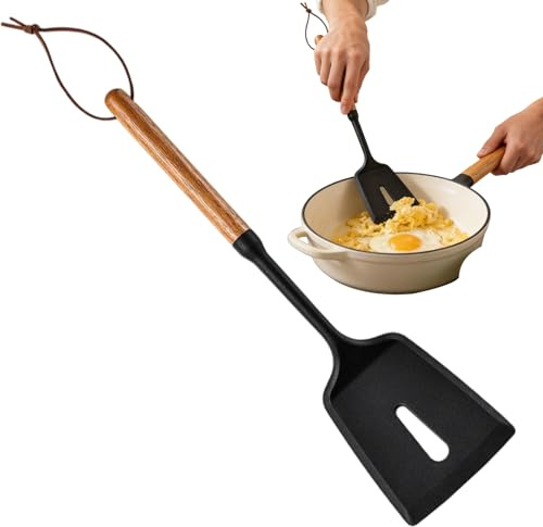 Spatola in silicone resistente al calore | Utensili da cucina antiaderenti con nastro ad anello | Spatola in silicone strumento per utensili da cucina – per cuocere la miscelazione raschiando girare
