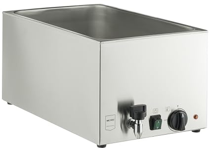 METRO Professional Bain Marie GBM1200 aus Edelstahl, 30 L, für GN Behälter, Temperaturbereich bis 90°C, Heizfunktionsanzeige