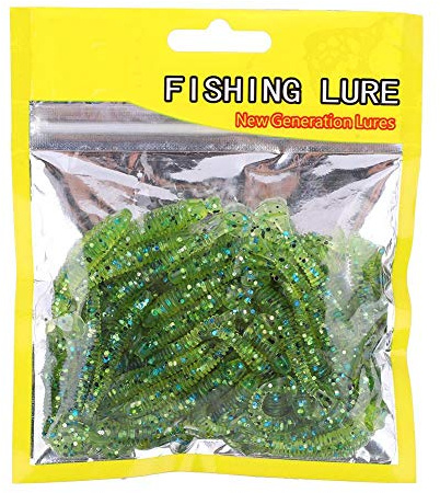 50 stücke Weiche Angelköder Köder Set für Salzwasser Süßwasser, 5 cm Kunststoff Fischköder T-Schwanz Grub Wurm Köder Fischgeschirr Zubehör 9 Farben