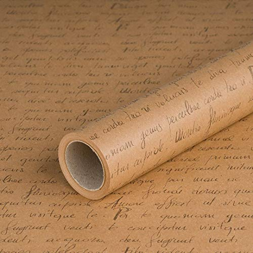 Geschenkpapier mit Handschrift, Kraftpapier, Geburtstagspapier, 0,70 x 10 m