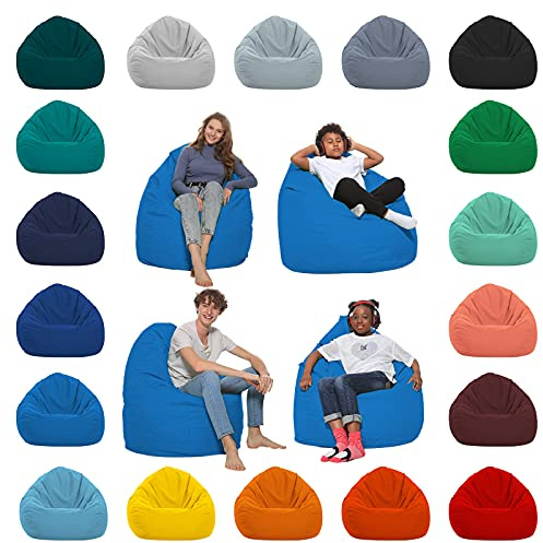 HomeIdeal - Sitzsack XXL Bodenkissen für Erwachsene & Kinder - Geeignet für Gaming oder Entspannen - Indoor wie Outdoor da er Wasserfest ist - mit EPS Perlen, Farbe:Königsblau, Größe:XXL