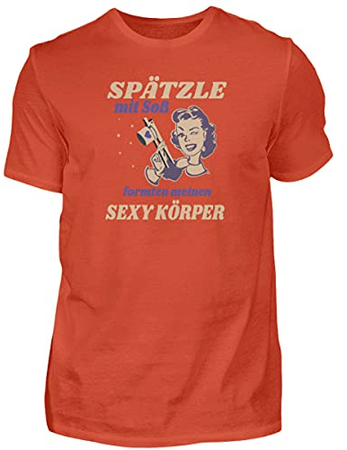 Spätzle avec sauce – dictons souabes – Cadeaux Souabe – T-shirt pour homme, Sunset Orange, M
