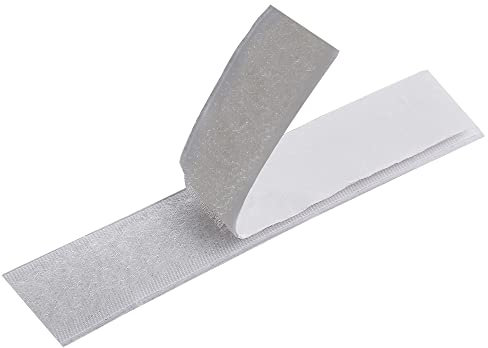 Adhesivo Fuerte Hook y Loop tape Cinta de Gancho 8m x 20mm y Bucle Gran Adhesivo Cinta doble cara blanca, Cinta de pelo y gancho autoadhesiva fuerte (Blanco)