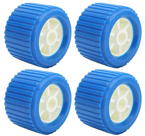 Boat Trailer Rollers, Boat Wobble Roller, 4pcs Ribbed Wobble Roller Kit Boat Rollers Great Replacement for Boats, Marines, Yachts, Trailer, 108x75x19mm, Construction