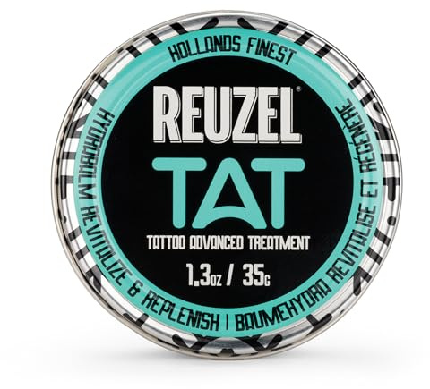 Reuzel TAT Tattoo Advanced Treatment Balm - Premium Tattoo Care Healing Moisturizing for Men - 1.3 oz | Moisturising and Brightening Balm for New and Healed Tattoos. Enhances Colour with Shea Butter and Papaya Extract.