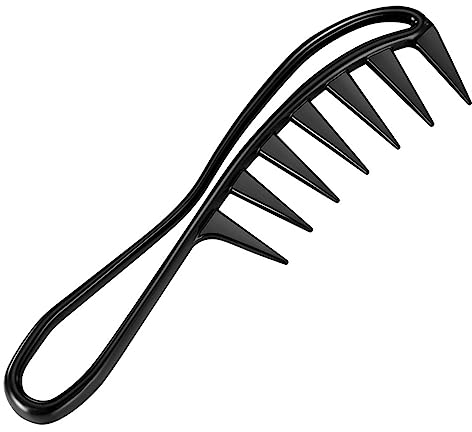 1 Piece Wide Tooth Comb For Curls,Curl Comb,Curly Hair Comb,For Brushing Out Curls,For Different Different Types Of Hair (Black)