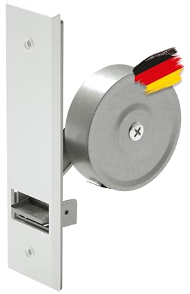 BAUHELD® Avvolgitore per tapparelle da incasso [Made in Germany] – Maxi avvolgitore in acciaio – per tapparelle 23 mm [senza cinghia] – Avvolgitore per tapparelle con copertura bianca – Distanza tra i