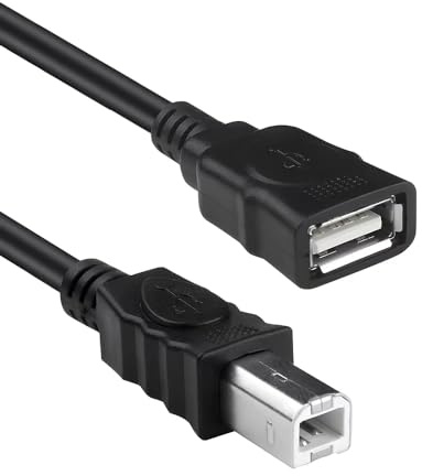 Herfair Printer to USB Female Cable USB Type A Female to Type B Male Adapter Cord Compatible with HP, Canon, Dell, Lexmark, Xerox, and More Scanner Fax Machine (0.5M/1.6FT)
