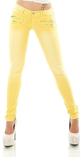 Jeans slim stretch da donna, vita bassa, vestibilità aderente, in denim, S