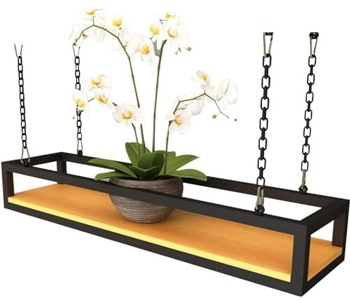 Deckenregal Pflanzen Hängeregal - schwebendes Gartenregal für Blumen & Pflanzen Wandbehang Blumenständer, Deckenregal Hängepflanzen-Regale Lagerung - Hängendes Regal für Balkon - Outdoor - Innen ( Siz