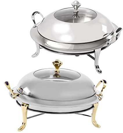 Stainless Steel Chafing Dish Set - Buffet Party Food Warmer for Catering with Lid, Fuel Holder - Great for Kitchen, Dining, Buffet/584
