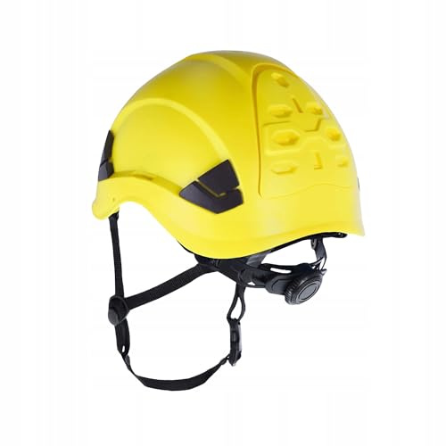 Arbetshjälm SALLET med visir, bygghjälm, höjdsarbete, hållbar ABS, EN 397 + A1:2012, justerbar 53–64 cm, gul