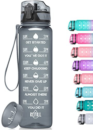 HydroPal Trinkflasche 1l, BPA-Frei, Wasserflasche für Uni, Sport, Fitnessstudio, Büro, Fitness, Fahrrad, Outdoor und Laufen aus Tritan - Leicht, Stoßfest, Wiederverwendbar