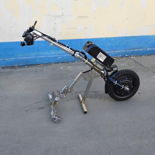 Kit motorisation Fauteuil Roulant Neuf avec Port de Chargement USB,Double Frein/Marche arrière/régulateur de Vitesse,autonomie de 65km,Roues de 12'',écran LCD,Dispositif Traction Fauteuil Roulant,B