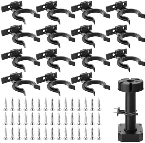 Okoss Küchenclip, 15 Stück Sockelleisten Clips mit 45 Schrauben, Robuste ABS-Kunststoff Halterungen für Küchenfüße 32-42mm