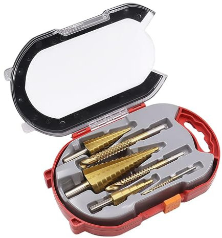 Byeaon Brocas escalonadas métricas,Taladro escalonado para chapa metálica - Juego combinado de brocas escalonadas recubiertas de titanio,Juego de 6, se adapta a la mayoría de taladros eléctricos,